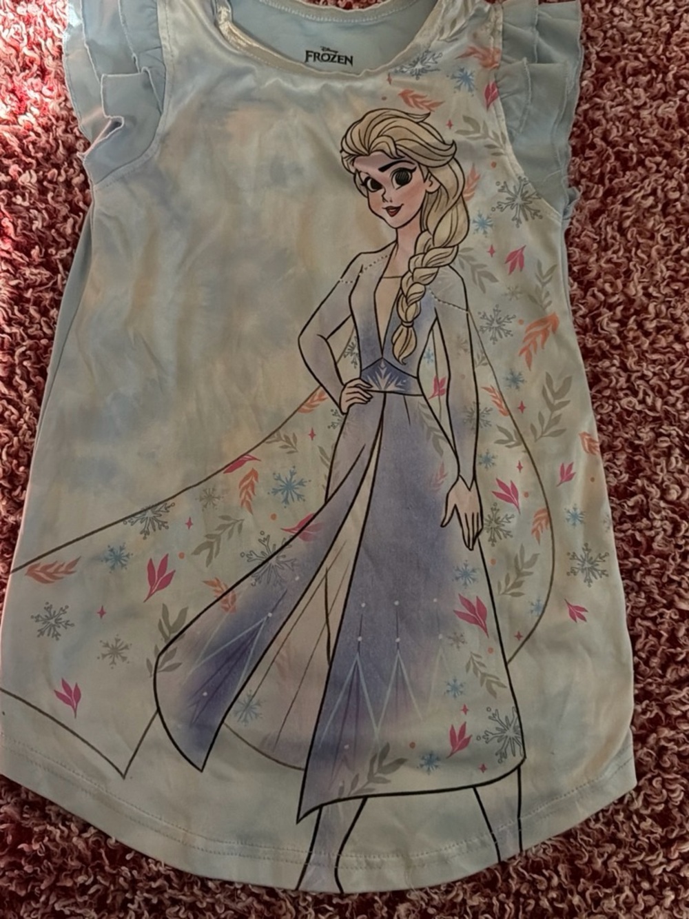 Disney Frozen Elsa Light Blue Nightgown with Graphic